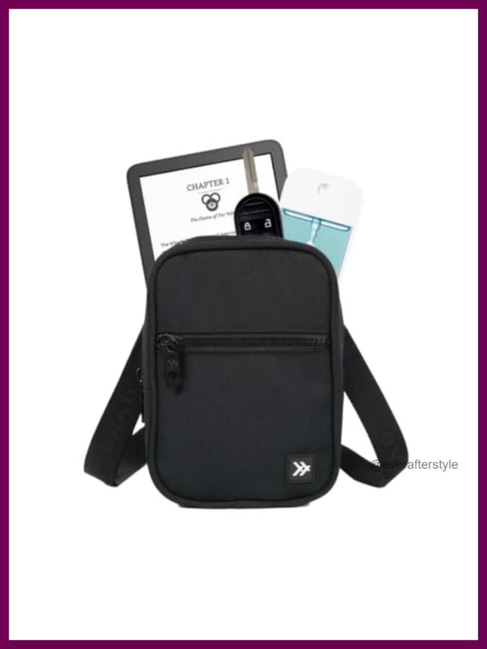 Unisex Small Crossbody Sling Bag, Adjustable Strap, Zipper Closure, Everyday